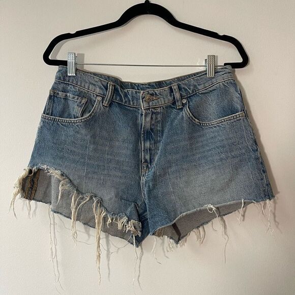 All Saints Women's Distressed Denim Shorts Size 29 - Picture 1 of 3